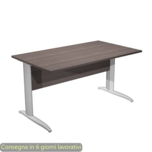 Scrivania piano Frassino toscano 140x80xh.72 cm gamba a L metallo Grigio alluminio Presto Artexport - 002K2/F/AA-0