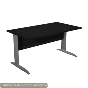 Scrivania piano Nero venato frassino 140x80xh.72 cm gamba a L in metallo Antracite opaco Presto - 002K2/8/AF-0