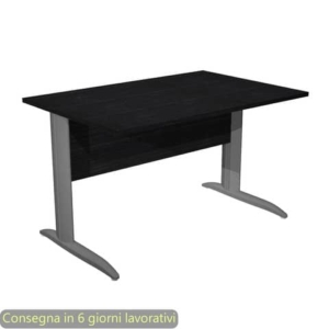 Scrivania piano Nero venato frassino 120x80xh.72 cm gamba a L in metallo Antracite opaco Presto - 004K2/8/AF-0