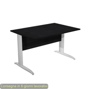Scrivania piano Nero venato frassino 120x80xh.72 cm gamba a L in metallo effetto cromato Presto - 004K2/8/AR-0