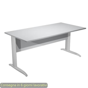 Scrivania piano Grigio 160x80xh.72 cm gamba a L in metallo effetto cromato linea Presto Artexport - 003K2/9/AR-0