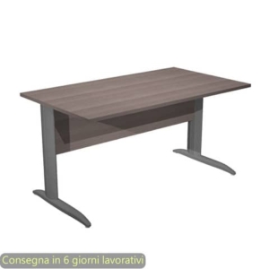 Scrivania piano Frassino toscano 140x80xh.72 cm gamba a L in metallo Antracite opaco Presto - 002K2/F/AF-0