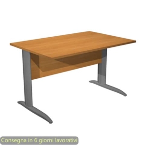 Scrivania piano Noce chiaro 120x80xh.72 cm gamba a L in metallo Antracite opaco linea Presto Artexport - 004K2/4/AF-0