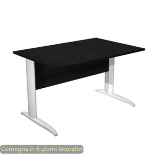 Scrivania piano Nero venato frassino 120x80xh.72 cm gamba a L in metallo Bianco opaco Presto Artexport 004K2/8/AN-0