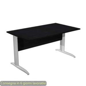 Scrivania piano Nero venato frassino 140x80xh.72 cm gamba a L metallo Grigio alluminio Presto Artexport - 002K2/8/AA-0