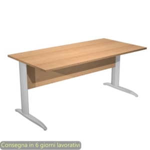 Scrivania piano Faggio 160x80xh.72 cm gamba a L in metallo effetto cromato linea Presto Artexport - 003K2/6/AR-0