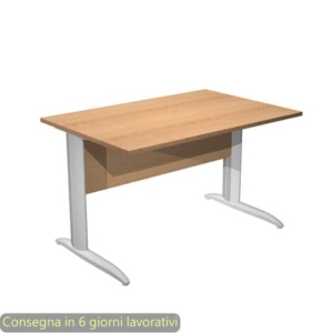 Scrivania piano Faggio 120x80xh.72 cm gamba a L in metallo Grigio alluminio linea Presto Artexport - 004K2/6/AA-0