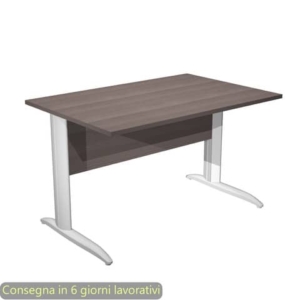 Scrivania piano Frassino toscano 120x80xh.72 cm gamba a L in metallo Bianco opaco Presto Artexport 004K2/F/AN-0