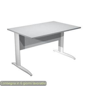 Scrivania piano Grigio 120x80xh.72 cm gamba a L in metallo Bianco opaco linea Presto Artexport - 004K2/9/AN-0
