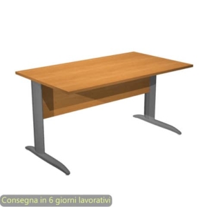 Scrivania piano Noce chiaro 140x80xh.72 cm gamba a L in metallo Antracite opaco linea Presto Artexport - 002K2/4/AF-0