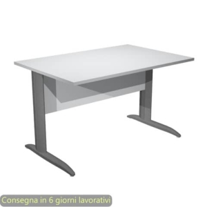 Scrivania piano Grigio 120x80xh.72 cm gamba a L in metallo Antracite opaco linea Presto Artexport - 004K2/9/AF-0