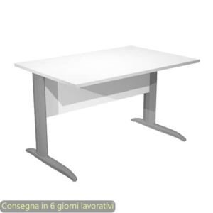 Scrivania piano Bianco 120x80xh.72 cm gamba a L in metallo Antracite opaco linea Presto Artexport - 004K2/3/AF-0