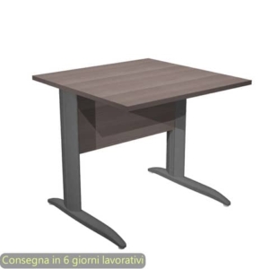 Scrivania piano Frassino toscano 80x80xh.72 cm gamba a L in metallo Antracite opaco Presto - 001K2/F/AF-0