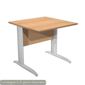 Scrivania piano Faggio 80x80xh.72 cm gamba a L in metallo effetto cromato linea Presto Artexport - 001K2/6/AR-0