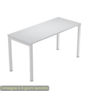 Scrivania piano Grigio 140x60xh.72,5 cm gamba a ponte in metallo Grigio linea Presto Venere Plus Artexport - 652/9-0