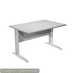 Scrivania piano Grigio 120x80xh.72 cm gamba a L in metallo Grigio alluminio linea Presto Artexport - 004K2/9/AA-0