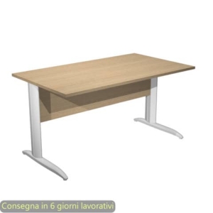 Scrivania piano Rovere 140x80xh.72 cm gamba a L in metallo Bianco opaco linea Presto Artexport - 002K2/C/AN-0