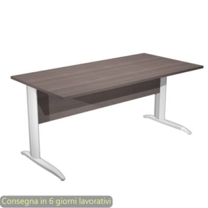 Scrivania piano Frassino toscano 160x80xh.72 cm gamba a L in metallo Bianco opaco Presto Artexport 003K2/F/AN-0