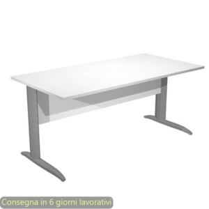 Scrivania piano Bianco 160x80xh.72 cm gamba a L in metallo Antracite opaco linea Presto Artexport - 003K2/3/AF-0