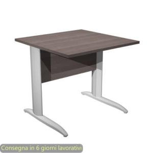 Scrivania piano Frassino toscano 80x80xh.72 cm gamba a L metallo Grigio alluminio Presto Artexport - 001K2/F/AA-0