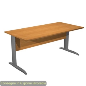 Scrivania piano Noce chiaro 160x80xh.72 cm gamba a L in metallo Antracite opaco linea Presto Artexport - 003K2/4/AF-0