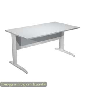 Scrivania piano Grigio 140x80xh.72 cm gamba a L in metallo effetto cromato linea Presto Artexport - 002K2/9/AR-0