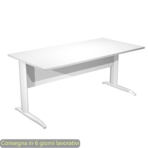 Scrivania piano Bianco 160x80xh.72 cm gamba a L in metallo Bianco opaco linea Presto Artexport - 003K2/3/AN-0