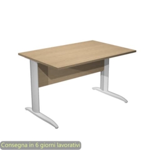Scrivania piano Rovere 120x80xh.72 cm gamba a L in metallo Grigio alluminio linea Presto Artexport - 004K2/C/AA-0