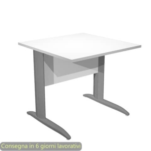 Scrivania piano Bianco 80x80xh.72 cm gamba a L in metallo Antracite opaco linea Presto Artexport - 001K2/3/AF-0