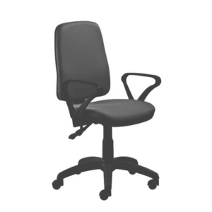 Poltrona operativa Ariel Back-system in tessuto ignifugo Seditaly con braccioli fissi Nero - ARGMC4C0BB833-0