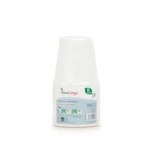 Bicchieri in fibre vegetali ecoCanny bio-compostabili Bianco 370 cc ECO'C370 (conf.15)-0