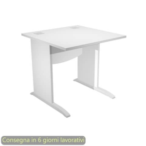 Scrivania piano Bianco 80x80xh.73 cm gamba a pannello con piede ad L Grigio linea Flex Artexport - JPL80/3-0
