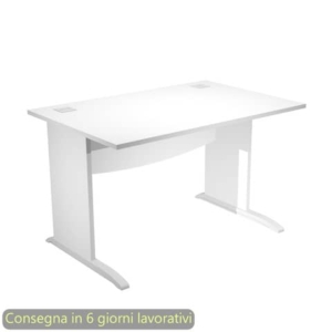 Scrivania piano Bianco 120x80xh.73 cm gamba a pannello con piede ad L Grigio linea Flex Artexport - JPL120/3-0