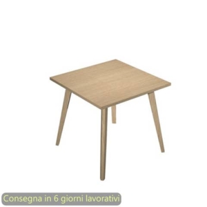 Scrivania piano Rovere 80x80xh.74,4 cm gamba rastremata in legno Rovere linea Woody Artexport - 6401-DKA-C-AQ-0