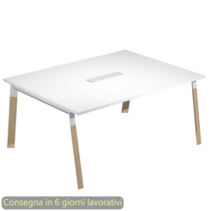 Tavolo riunioni con top access Bridge 160x120xh.72,5 cm gambe metalliche Bianche Artexport piano Bianco - SOL-TR/3-AM-0