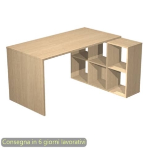 Scrivania su mobile contenitore 6 caselle piano Rovere 140x104,1xh.72,4 cm Artexport - 2767+6MaxC/C-0