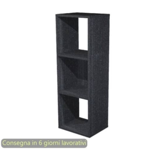 Libreria componibile Maxicolor - 3 caselle - 35,9x29,2x103,9 cm - Artexport Nero venato frassino - 3MaxC/8-0