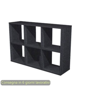 Libreria componibile Maxicolor - 6 caselle - 104x29,2xh.69,8 cm Artexport Nero - 6MaxC/8-0