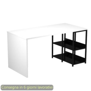 Scrivania compatta su libreria in metallo 140x69xh.72,4 cm Artexport piano Bianco - 2767BX-3-0