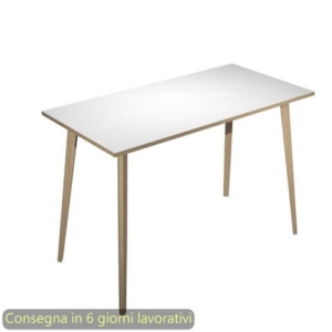 Tavolo alto Woody 160x80xh.105 cm con gambe Rovere Artexport piano Bianco 6403-DKC-3C-AQ-0