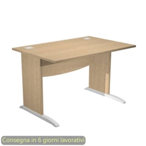 Scrivania piano Rovere 120x80xh.73 cm gamba a pannello con piede ad L Grigio linea Flex Artexport - JJPL120/C-0