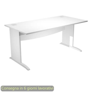 Scrivania piano Bianco 140x80xh.73 cm gamba a pannello con piede ad L Grigio linea Flex Artexport - JPL140/3-0