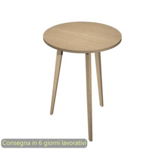 Tavolo riunione rotondo alto Woody ø80xh.105 cm con 3 gambe Rovere Artexport piano Rovere - 6408-DKD-C-AQ-0