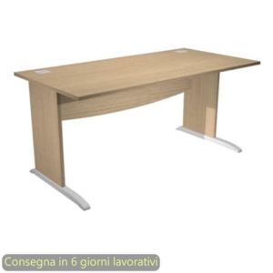 Scrivania piano Rovere 140x80xh.73 cm gamba a pannello con piede ad L Grigio linea Flex Artexport - JPL140/C-0