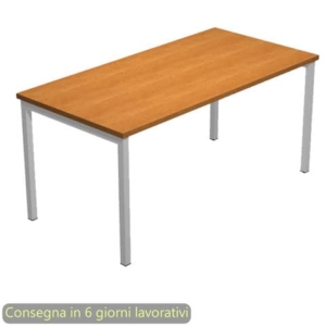 Scrivania Noce chiaro 120x80xh.72,5 cm gamba a ponte in metallo Grigio linea Presto Venere Plus Artexport - 664/4-0
