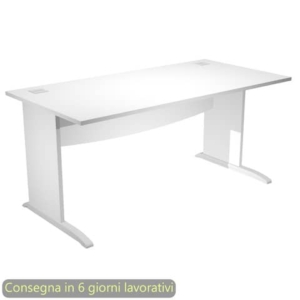 Scrivania piano Bianco 160x80xh.73 cm gamba a pannello con piede ad L Grigio linea Flex Artexport - JPL160/3-0