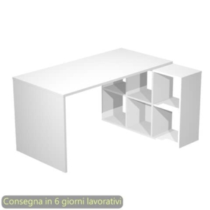 Scrivania su mobile contenitore 6 caselle piano Bianco 140x104,1xh.72,4 cm Artexport - 2767+6MaxC/3-0