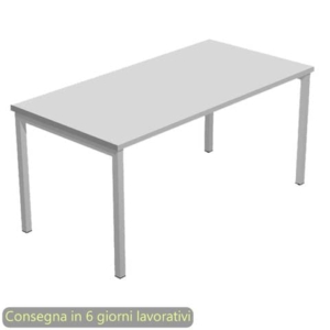 Scrivania piano Grigio 120x80xh.72,5 cm gamba a ponte in metallo Grigio linea Presto Venere Plus Artexport - 664/9-0