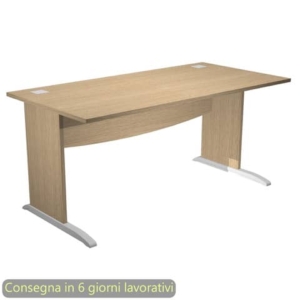Scrivania piano Rovere 160x80xh.73 cm gamba a pannello con piede ad L Grigio linea Flex Artexport - JPL160/C-0