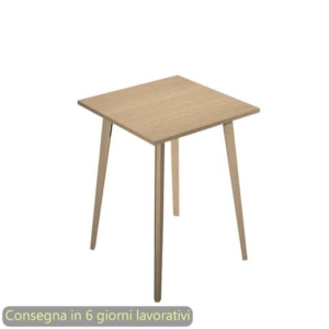 Tavolo alto Woody 80x80xh.105 cm con gambe Rovere Artexport piano Rovere 6401-DKC-C-AQ-0